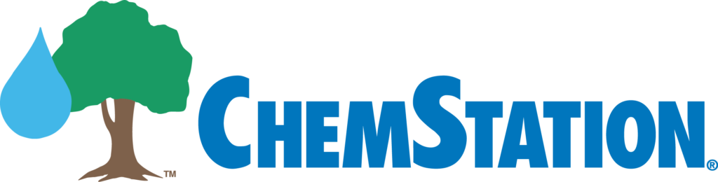 ChemStation Logo with a water droplet, and tree.