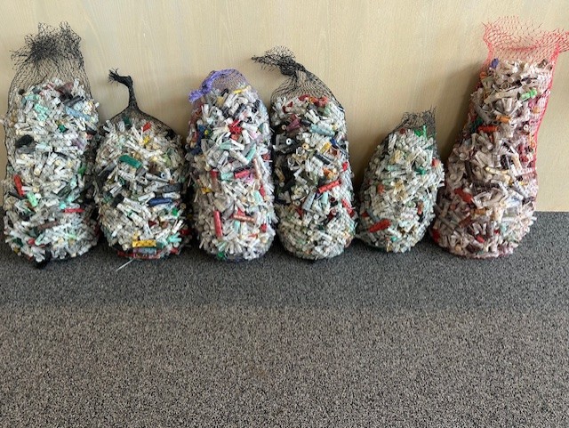 image showing netted bags of plastic shotgun wads