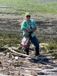 Image of beach cleanup volunteer