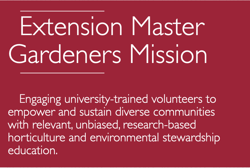 Extension Master Gardener Mission