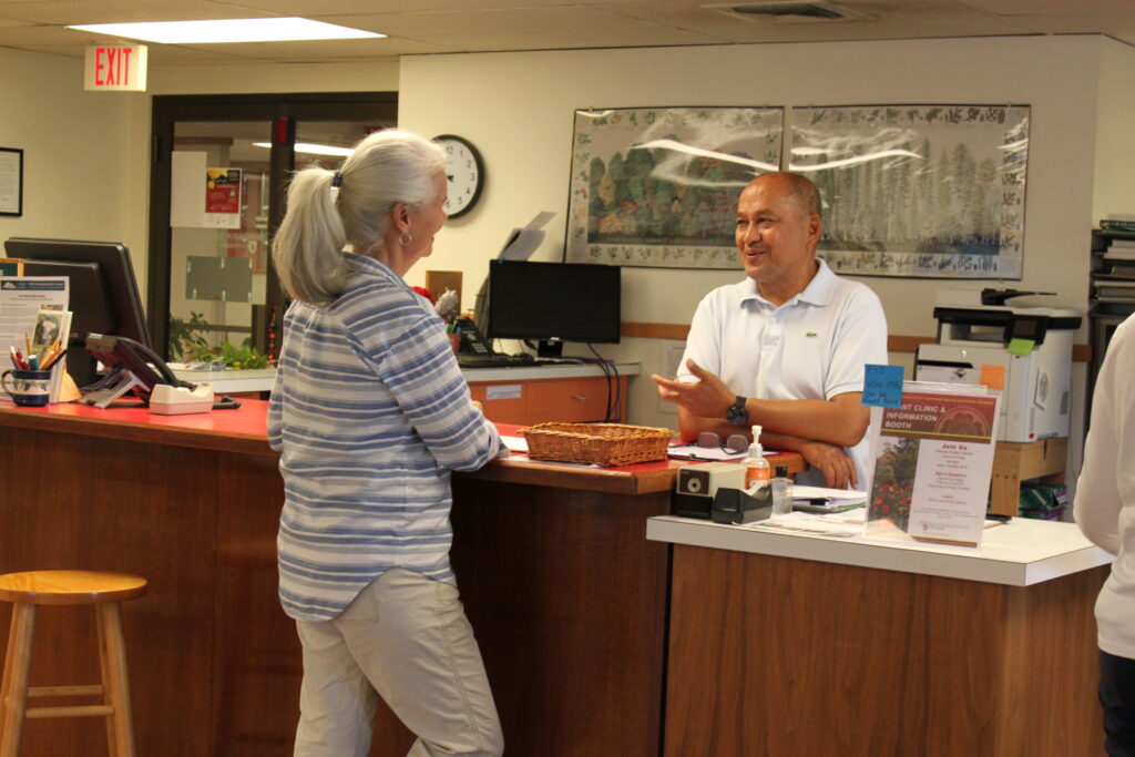 Wood chips in the demo garden