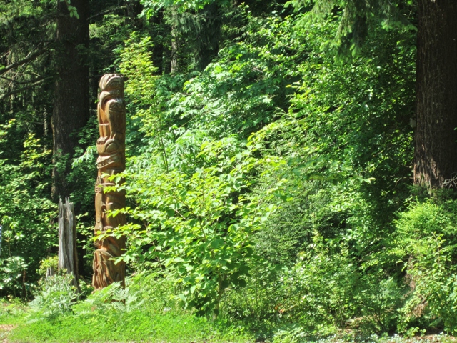 totem on trail at Tribal Life Trail