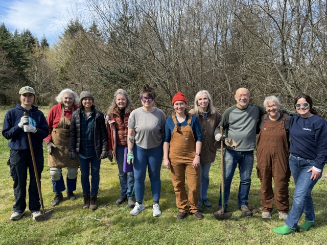 Master Gardeners at a garden work party