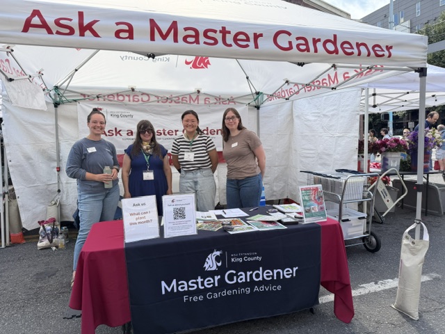 Master Gardeners at West Seattle Clinic booth