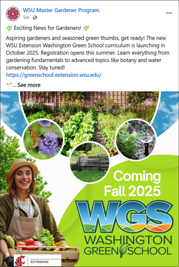 Sample of a Facebook post.