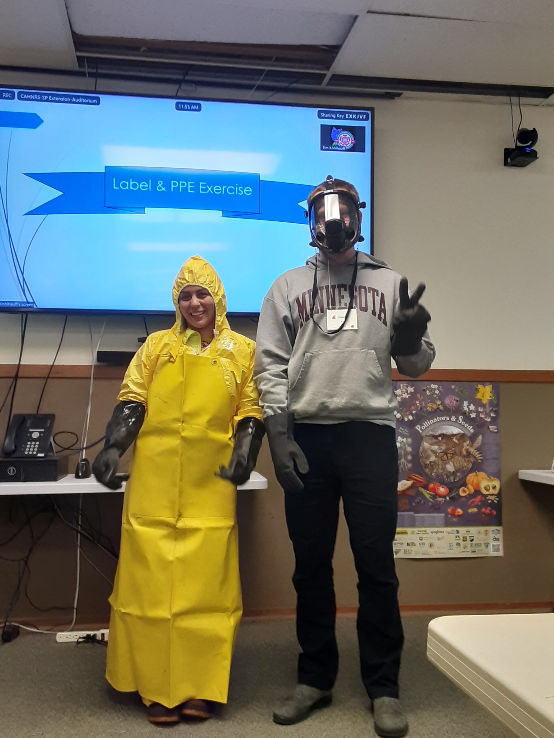 People examining native plants.