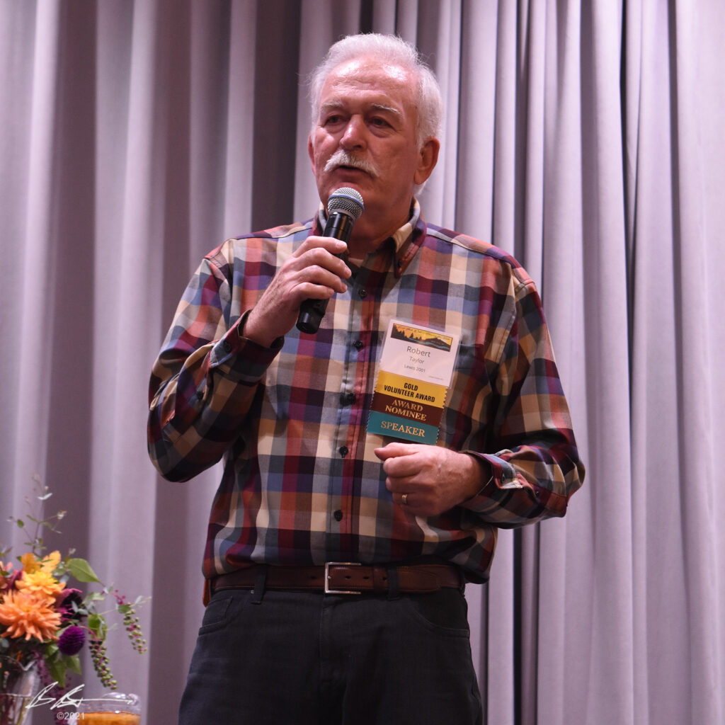Master Gardener speaking at a conference.