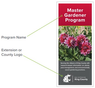 Example bookmark showing program name at top and Extension or county logo at the bottom.