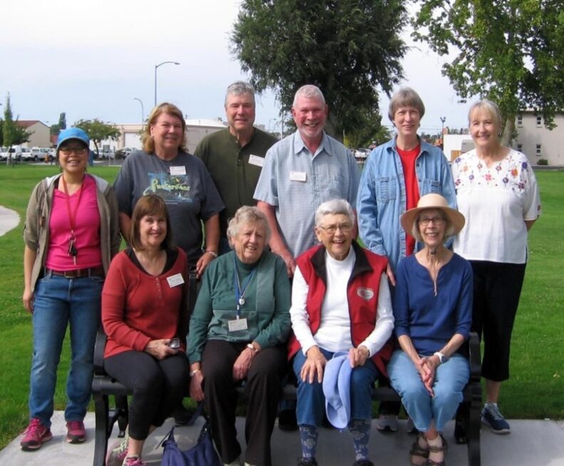 Master Gardeners at the dedication of the Memorial Bench at the Civic Park