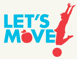 let's move program text-based logo with jumping child as the exclamation point