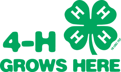 4-H Grows Here logo in green with 4-H clover at right