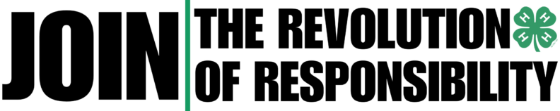 Phrase "join the revolution of responsibility" next to the 4-H clover