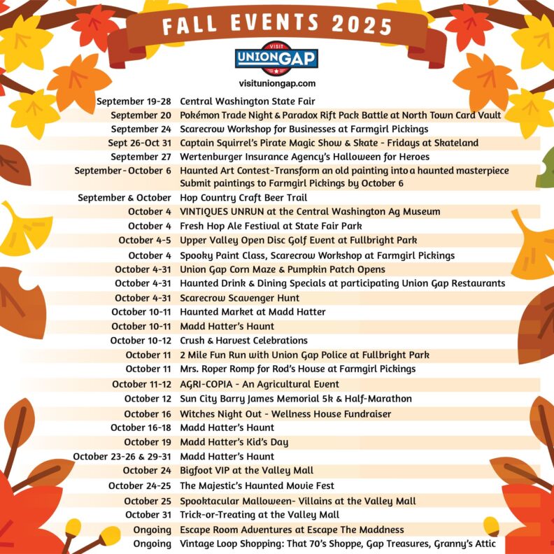 List of Union Gap Fall Events 2025