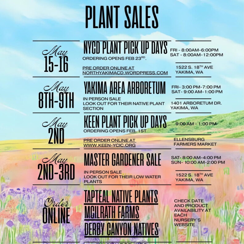 Poster showing five area native nurseries and plant sales