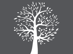 Strengthening Families tree logo in white on a gray background.