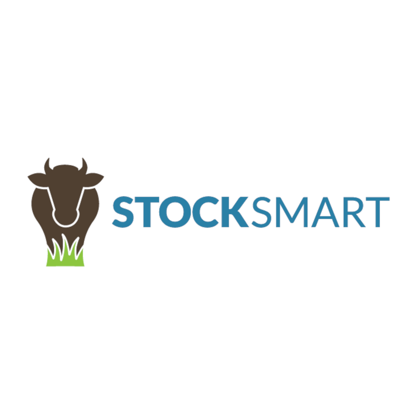 Icon of a single head of cattle at left with title "Stock Smart" at right in blue