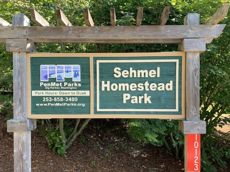 Gig Harbor Demonstration Garden at Sehmel Homestead Park sign