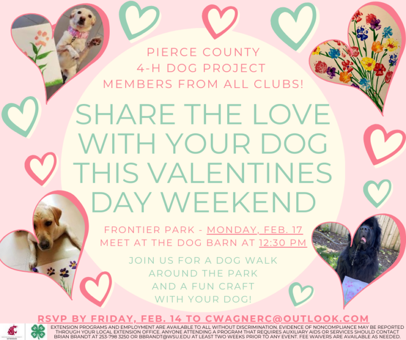 A dog walk/craft time for youth involved in the dog project.
