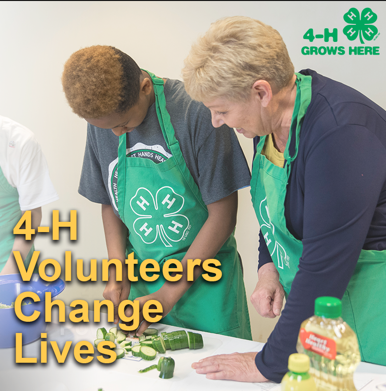 Adult Volunteer helping 4-H Youth with cooking project
