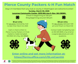 Flyer with information about the 4-H Fun Match