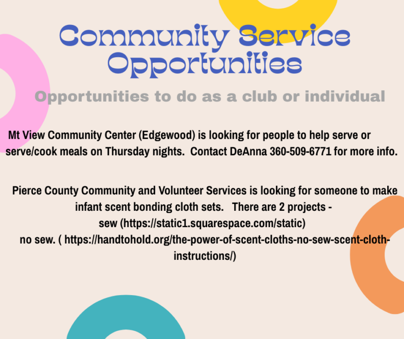 Available Community Service Opportunities
