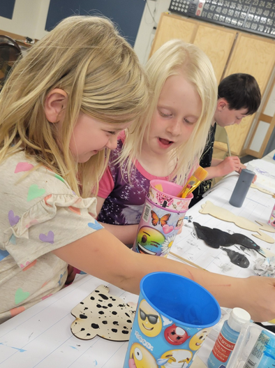 Youth preparing for the fair