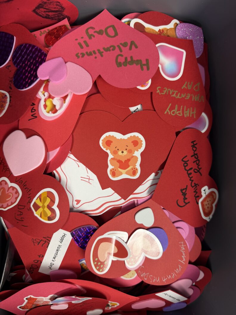 Box of homemade valentines
