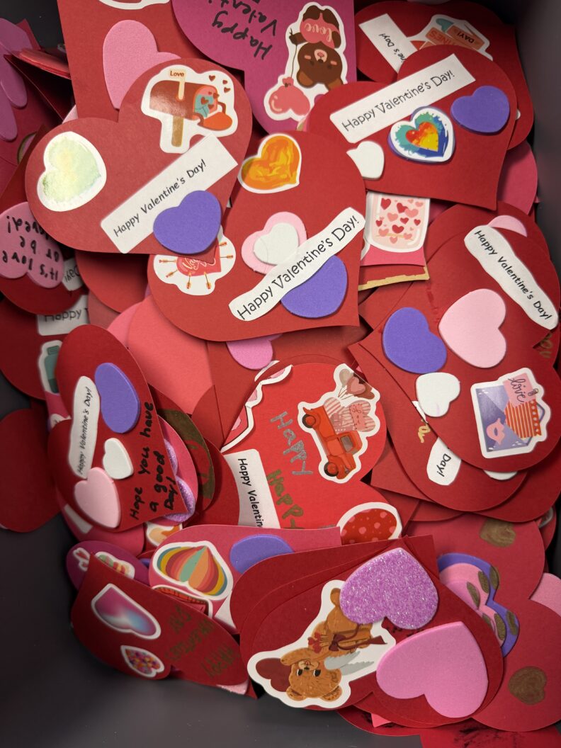 Box of homemade valentines