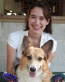 a girl with her dog