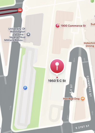 Map of Milgard Hall on UW Tacoma campus