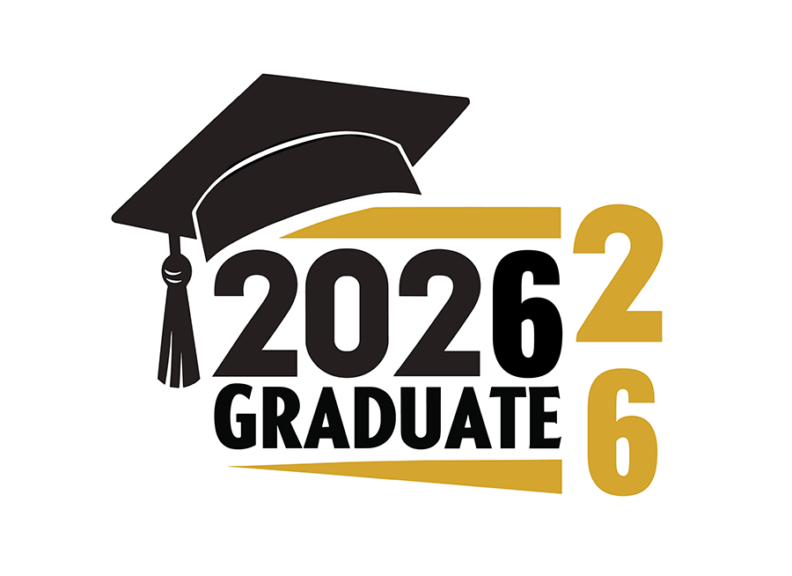 sign with graduation cap and 2026 graduate.