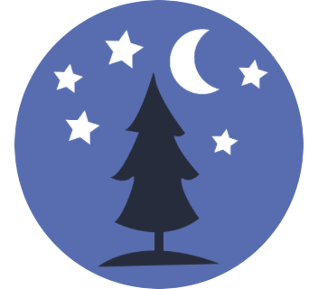 Moon stars and tree