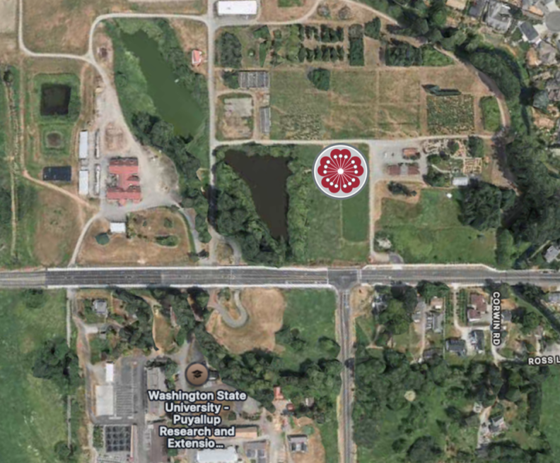 Arial view of Puyallup Demo Garden