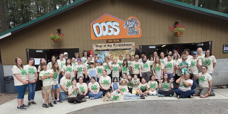 4-H Youth and volunteers that are part of the dog project at the Pierce County Fair