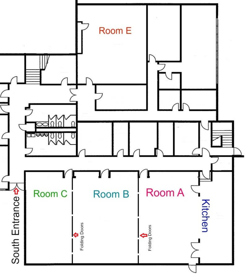Lower level floor plan of Spokane County Extension building.