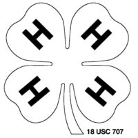 4-H Clover Emblem (White with Black Outline) JPG