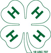 4-H Clover Emblem (White with Green Outline)