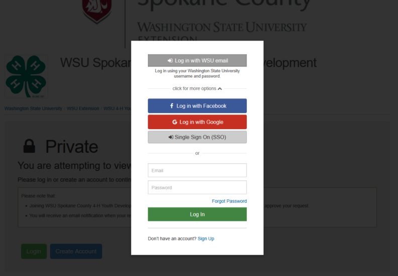 Screenshot of GivePulse log in page.