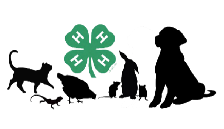4-H clover emblem and silhouettes of different small animals