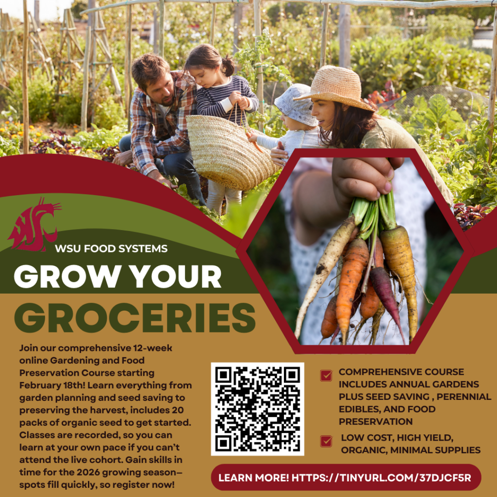 Grow Your Groceries online  course flyer.
