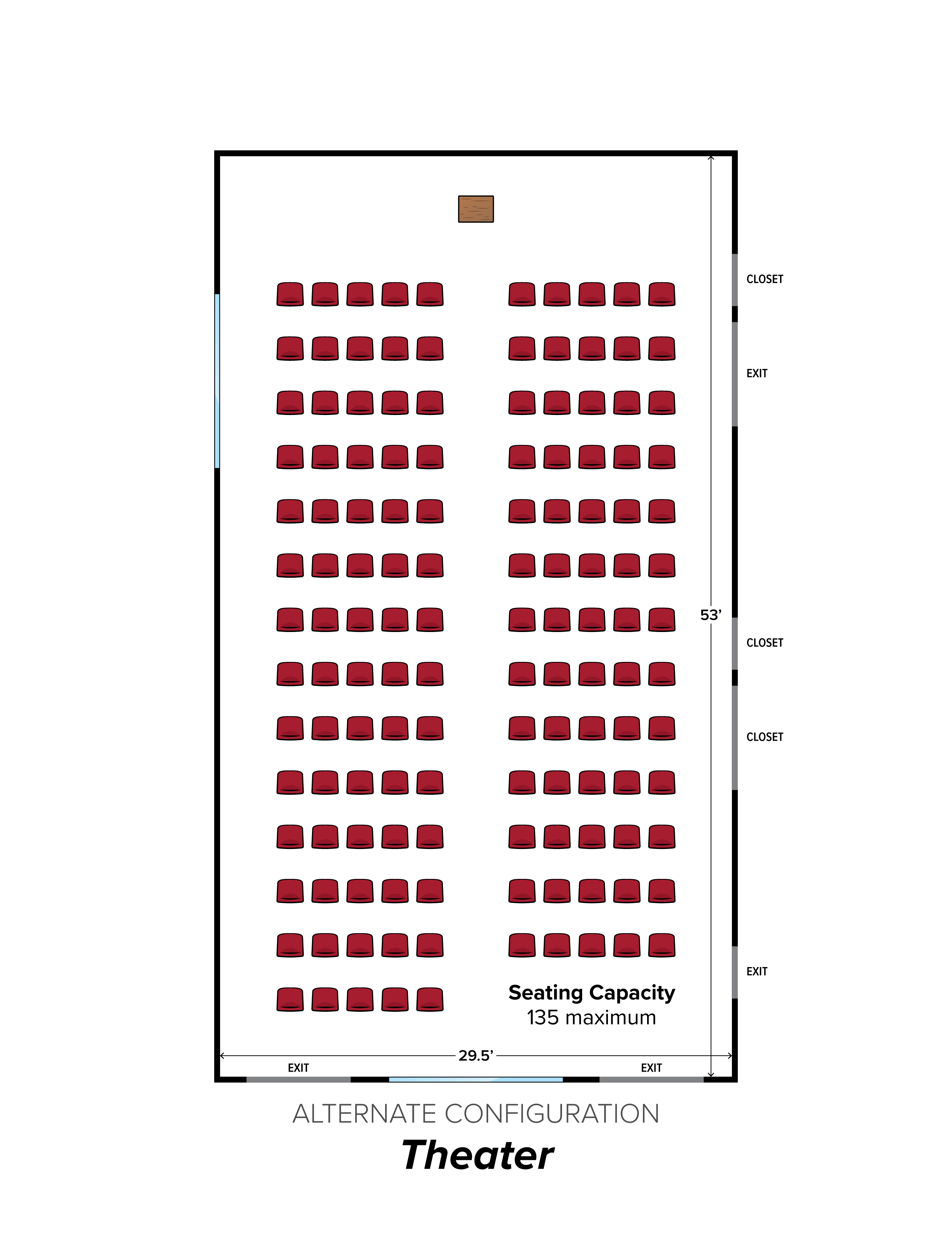 View an illustration of the Theater room configuration.