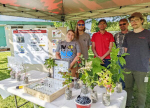 5 people with an informational display