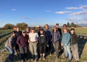 Group of people in a field.