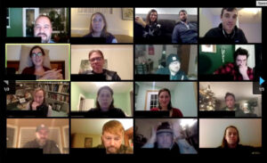 Screen capture of a Zoom class in progress.