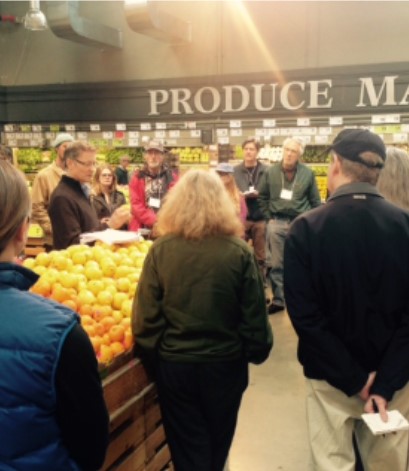 Group talking about Produce