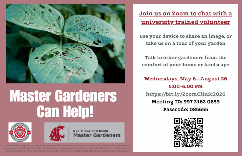 Master Gardener Zoom Clinics flyer