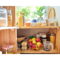 Staple foods in a pantry