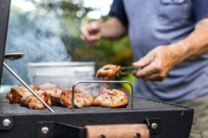 Image of BBQing meat on a grill