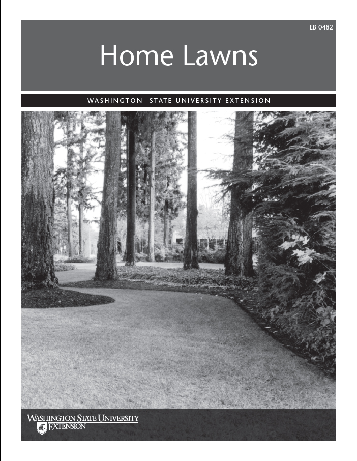 Black and white screenshot of the WSU Publication, Home Lawns. 