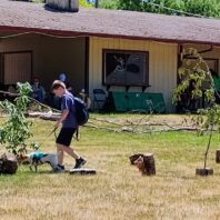 4-H member and trail dog